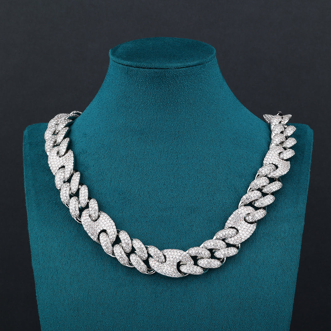 Glacier Cuban Chain - 18mm (White Gold)