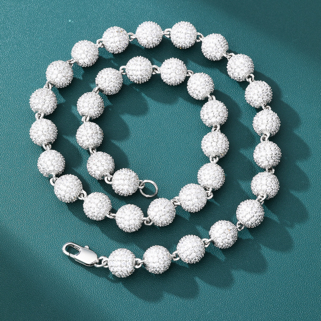 Iced Ball Bracelet - 10mm (White Gold)