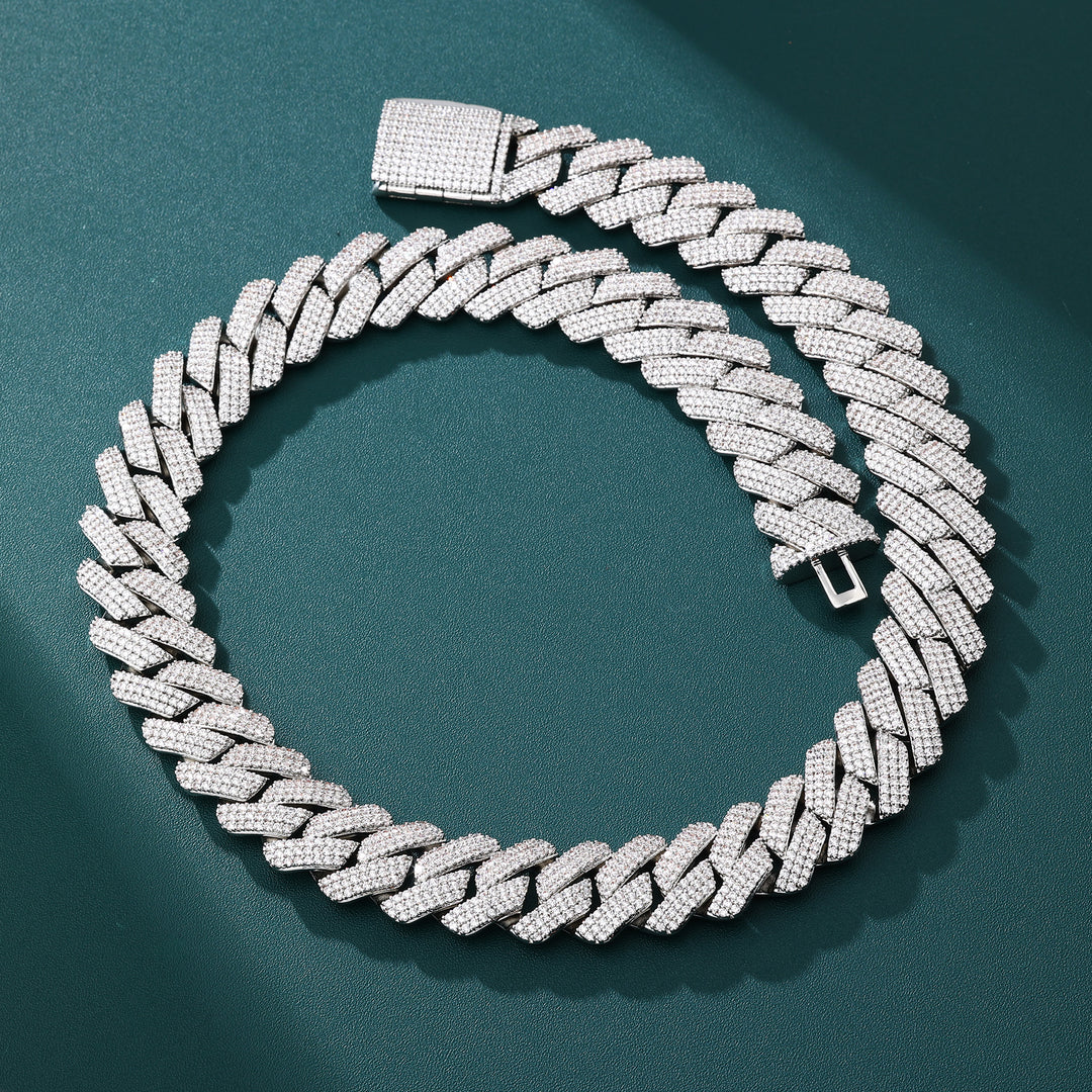 Majesty Cuban Bracelet - 19mm (White Gold)