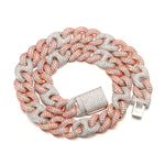 Load image into Gallery viewer, Gucci Cuban Chain -15mm (2Tone White/Rose Gold)
