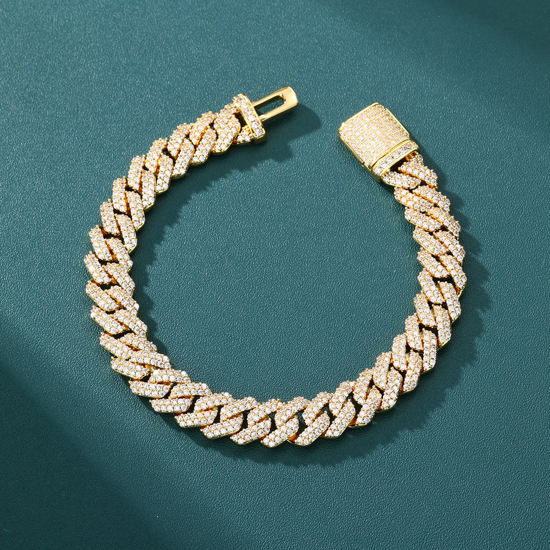 Noble Ice Cuban Bracelet -10mm (18K Gold)