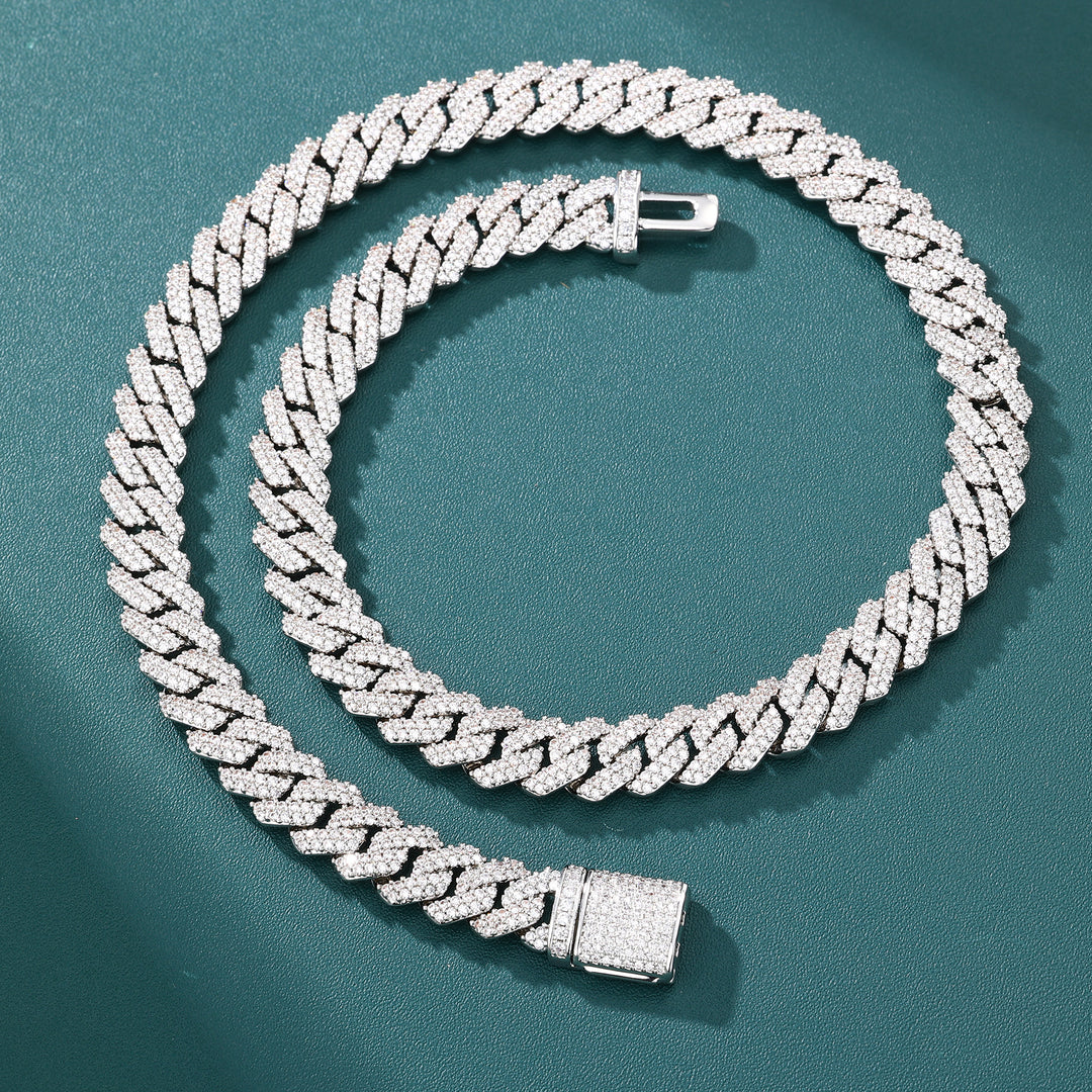 Noble Ice Cuban Chain -10mm (White Gold)