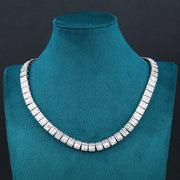 Square Baguette Tennis Chain - 10mm (White Gold)